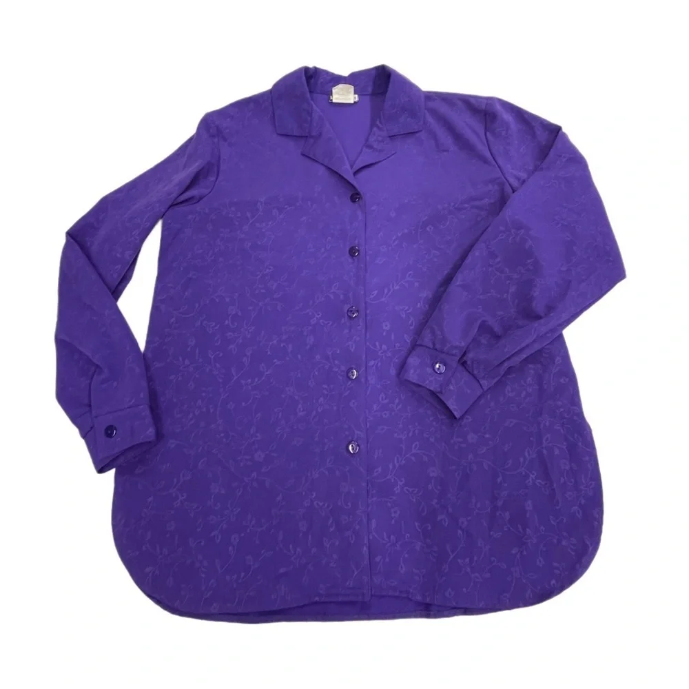 Vintage 90’s Kelly Scott purple shirt and pants set women’s size Medium (Large)